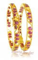 Click here to View - 22Kt Gold Ruby Bangles 