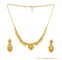 Gold Necklace Set 22K - Click here to buy online - 1,541 only..