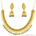 Click here to View - 22K Meenakari Necklace Earrings Set 