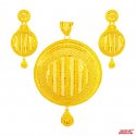 22kt Gold Pendant Set - Click here to buy online - 6,083 only..