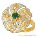 Click here to View - 22k CZ ,Emerald Floral Ring 