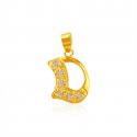22K Gold Pendant with Initial (D) - Click here to buy online - 91 only..
