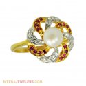 Click here to View - 22K Fancy Stones With Pearl Ring 