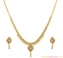 Click here to View - 22k Filigree Necklace Set Two Tone  