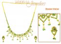 Click here to View - 22K Gold Emerald Necklace Set 