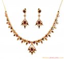 Click here to View - 18Kt Gold Diamond Necklace Set 