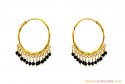 Click here to View - 22K Gold Hoops With Black Beads 