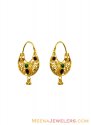 Click here to View - 22k Fancy Meenakari Hoop Earrings  