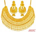 22Kt Gold Necklace Earring Set - Click here to buy online - 12,982 only..