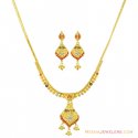22k Gold Three Tone Necklace Set - Click here to buy online - 1,296 only..