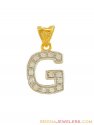 22Kt Gold Pendant with Initial(G) - Click here to buy online - 391 only..