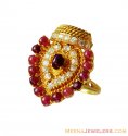 22K Fancy CZ Ruby Ring  - Click here to buy online - 991 only..