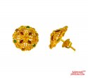 22 kt Gold  Earrings with Meenakari - Click here to buy online - 524 only..