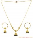 22k Gold Black Beads Necklace Set - Click here to buy online - 1,102 only..