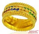 22K Gold Designer Meenakari Ring - Click here to buy online - 980 only..