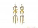 22K Fancy Two Tone Long Earrings - Click here to buy online - 2,826 only..