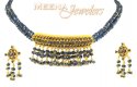 Click here to View - 22K Choker Sapphire Necklace Set 