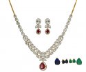 18Karat Gold Diamond Necklace Set - Click here to buy online - 10,404 only..
