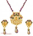 Click here to View - 22Kt Gold Antique Pendant Set 