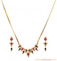 Delicate Diamond Necklace Set (18K) - Click here to buy online - 6,454 only..