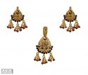 Click here to View - 22k Gold Meenakari Pendant Set 