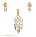 22Kt Gold Fancy Pendant Set - Click here to buy online - 1,183 only..