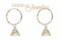22Kt White Gold Hoop Earrings - Click here to buy online - 165 only..