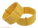 22K Gold Filigree Wide Bangles(2Pc) - Click here to buy online - 5,474 only..
