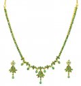 Click here to View - 22K Gold Emerald Necklace Set 