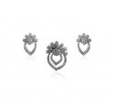 18KT White Gold Diamond Pendant Set - Click here to buy online - 2,153 only..
