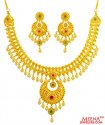 22Kt Gold  Necklace Set - Click here to buy online - 7,201 only..