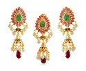 Pendant Earring set 22k gold - Click here to buy online - 3,149 only..