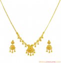 Click here to View - 22K Fancy Filigree Necklace Set  