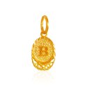 22K Gold Pendant with Initial (B) - Click here to buy online - 156 only..