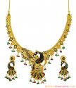 Click here to View - 22K Designer Peacock Necklace Set 
