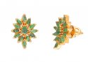 22 Kt Gold Emerald  Earrings - Click here to buy online - 339 only..