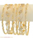 22K Rhodium Bangles Set (6 pcs) - Click here to buy online - 6,023 only..