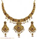 Click here to View - 22Kt Gold Antique Necklace Set 