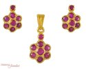 22Kt Gold Ruby Pendant Set - Click here to buy online - 346 only..