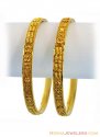 22K Fancy Filigree Gold  Bangles - Click here to buy online - 2,717 only..
