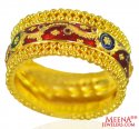 22K Gold Meenakari Ring - Click here to buy online - 967 only..