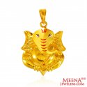 22Kt Gold Lord Ganesha Pendant - Click here to buy online - 813 only..