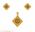 22K Meenakari Gold Pendant Set - Click here to buy online - 744 only..