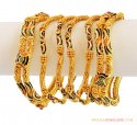 Click here to View - 22K Traditional Meena Bangles Set 