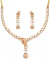 18K Gold Diamond Necklace Set - Click here to buy online - 19,702 only..