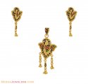 Click here to View - Fancy Peacock Pendant Set (22K) 