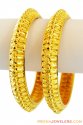 22k Fancy Gold Bangles (2 Pc) - Click here to buy online - 3,098 only..
