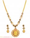 Click here to View - 22k Gold Temple Necklace Set 
