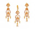 22K Pearl CZ Pendant Set  - Click here to buy online - 1,515 only..