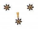 22Kt Gold Sapphire Pendant Set
